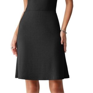 OGL Black Soft Thermal Pull-On A-Line Mini Skirt Womens Size M Elastic Waist